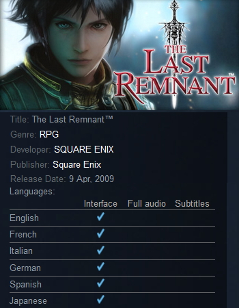 The Last Remnant Steam - Click Image to Close